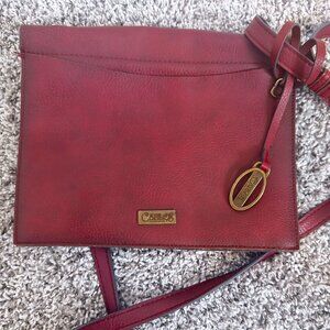 Carlos by Carlos Santana Burgundy Leather Crossbody Bag